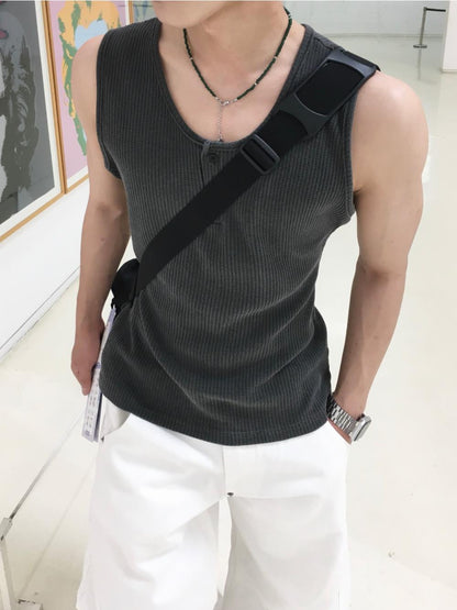Bennett Waffle Henley Sleeveless