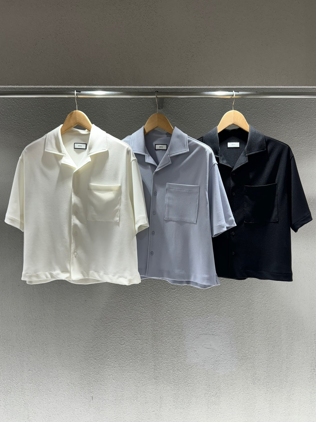 Marlow Waffle Open Collar Shirt