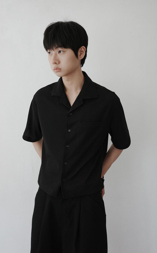 Marlow Waffle Open Collar Shirt