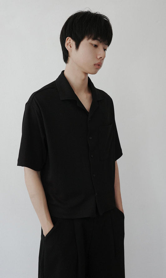 Marlow Waffle Open Collar Shirt