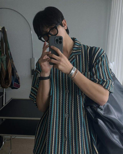 Lagoon Wave Crochet Shirt