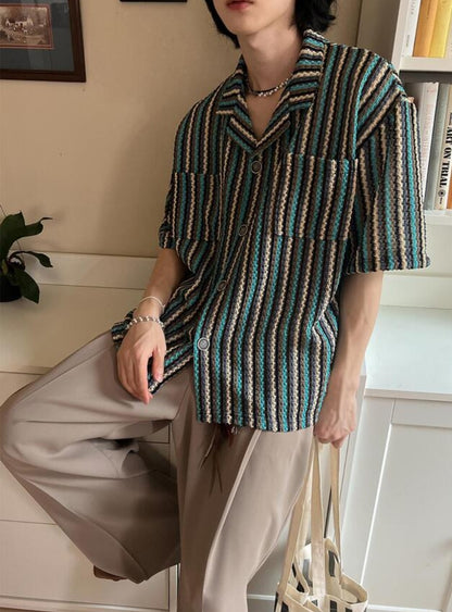Lagoon Wave Crochet Shirt