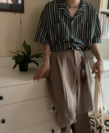 Lagoon Wave Crochet Shirt