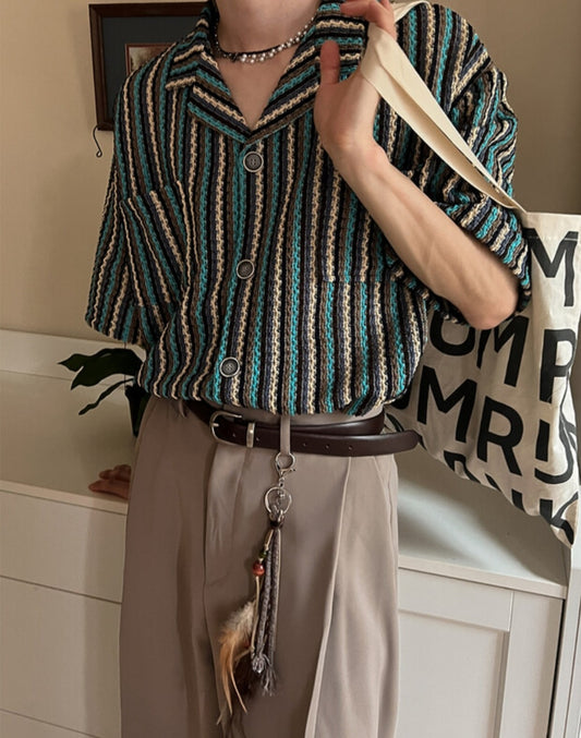 Lagoon Wave Crochet Shirt