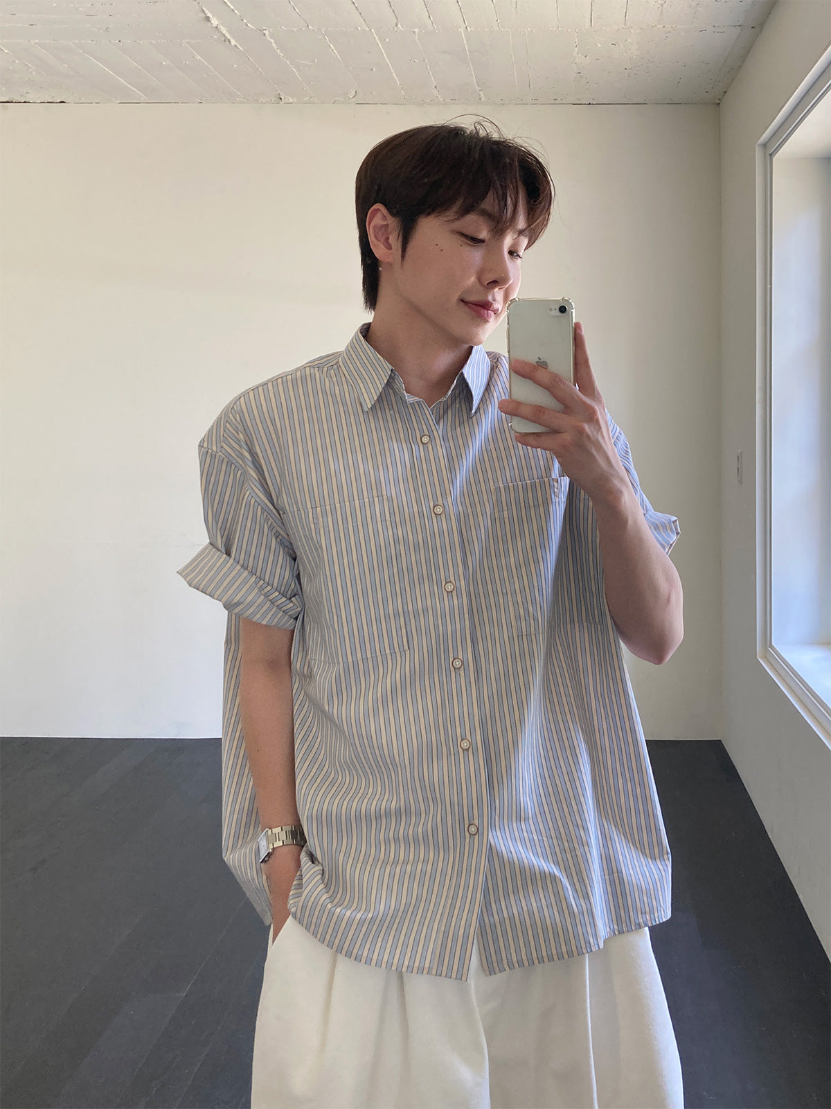 Coastal Stripe Half Shirt