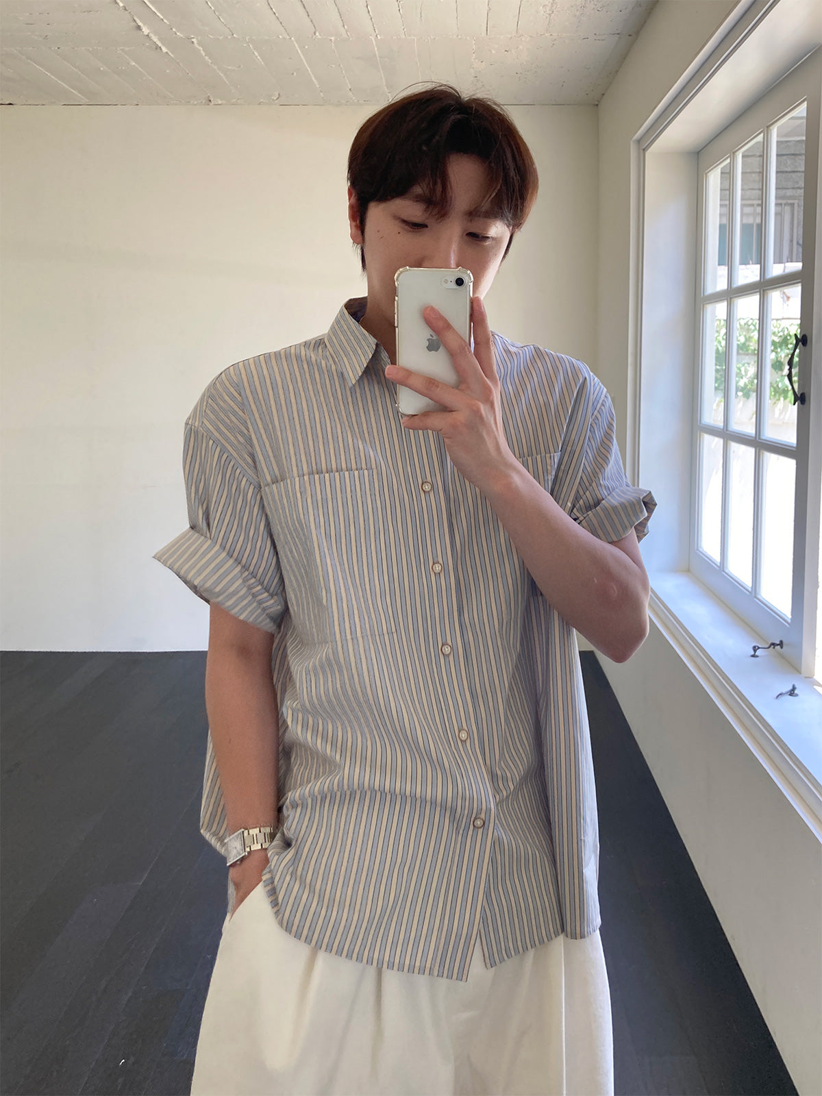 Coastal Stripe Half Shirt