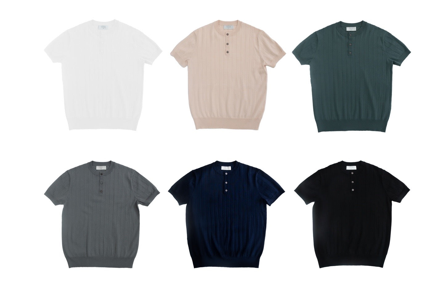 Washable Linen Rib Henley Knit