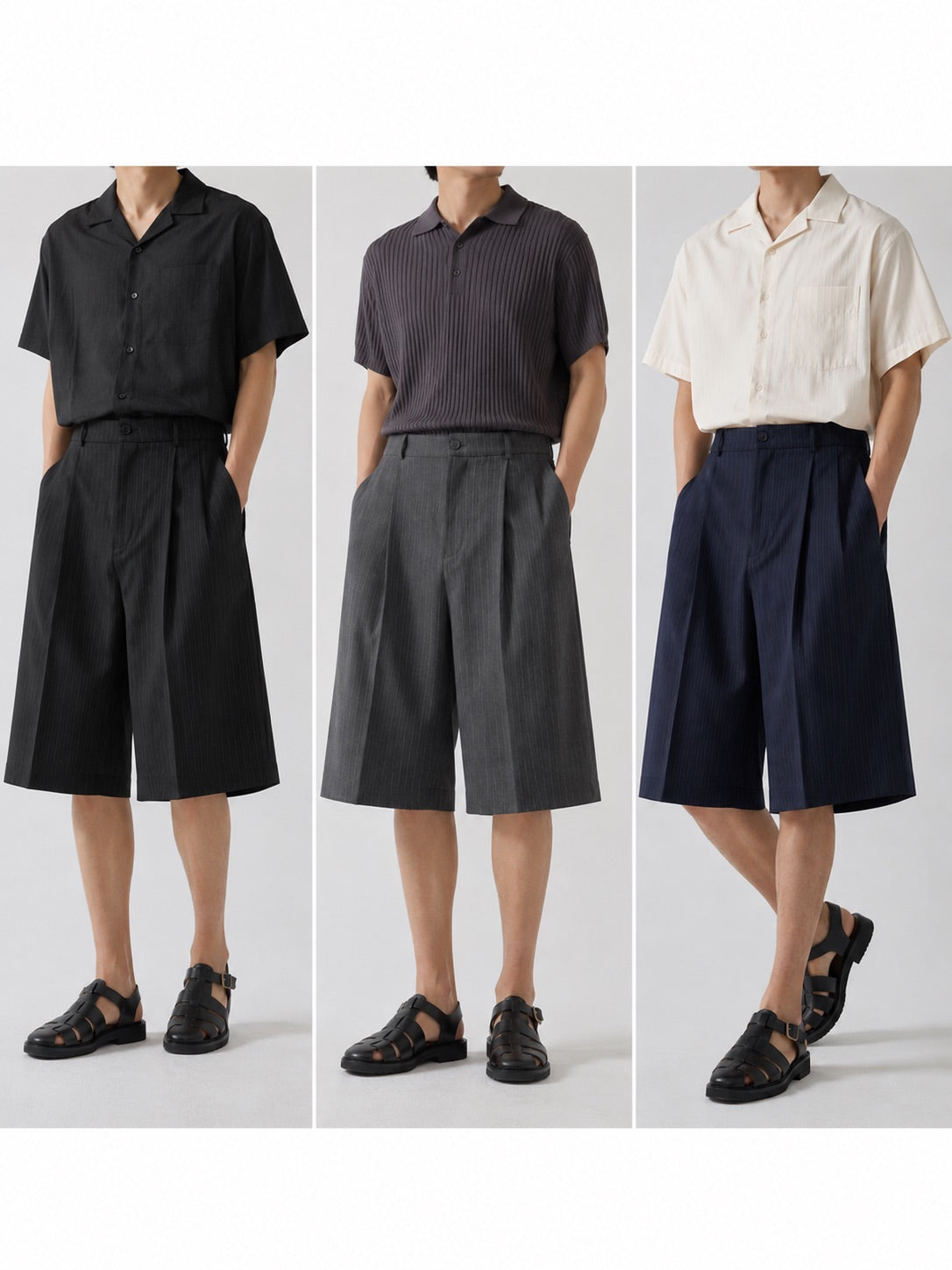 Stripe Bermuda Pants