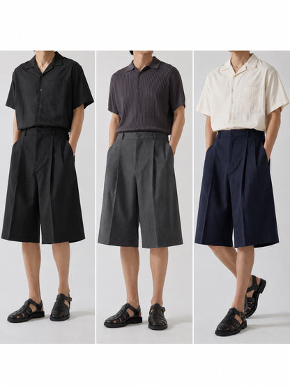 Stripe Bermuda Pants