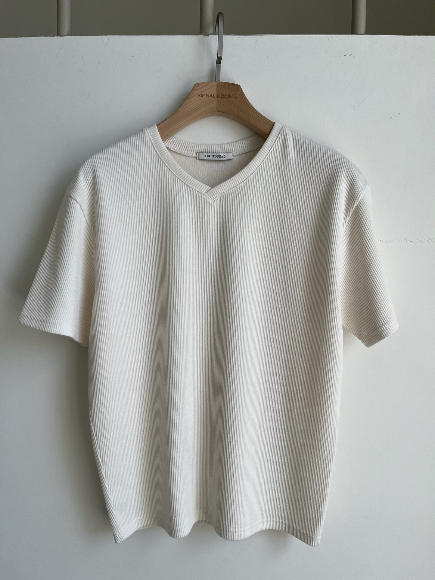 Soft Ribbed V-Neck Tee