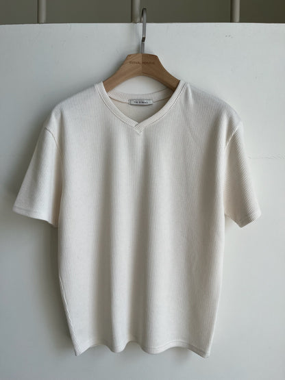 Soft Ribbed V-Neck Tee