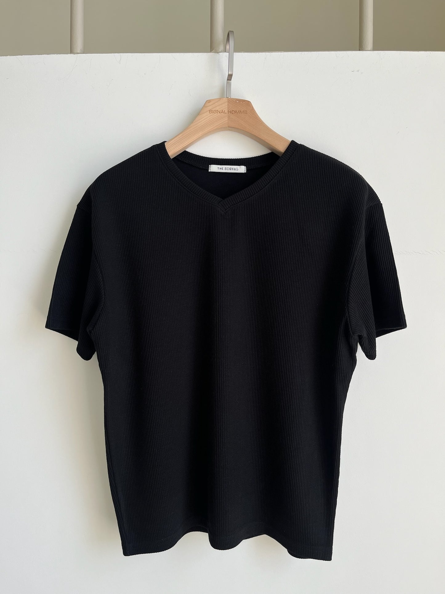 Soft Ribbed V-Neck Tee