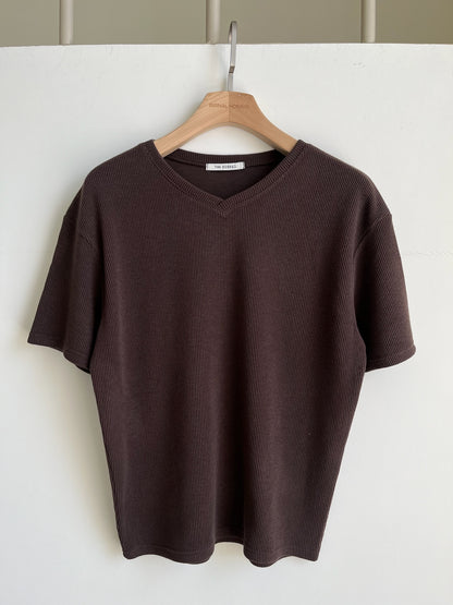 Soft Ribbed V-Neck Tee
