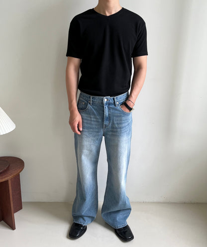 Soft Ribbed V-Neck Tee