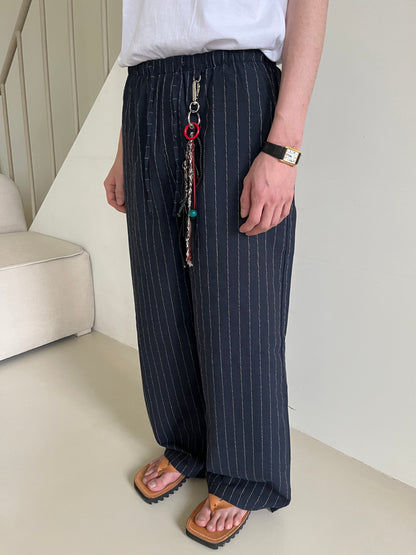Linen Stripe String Pants