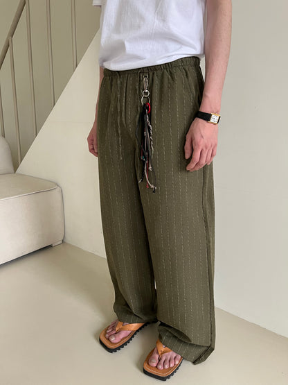 Linen Stripe String Pants