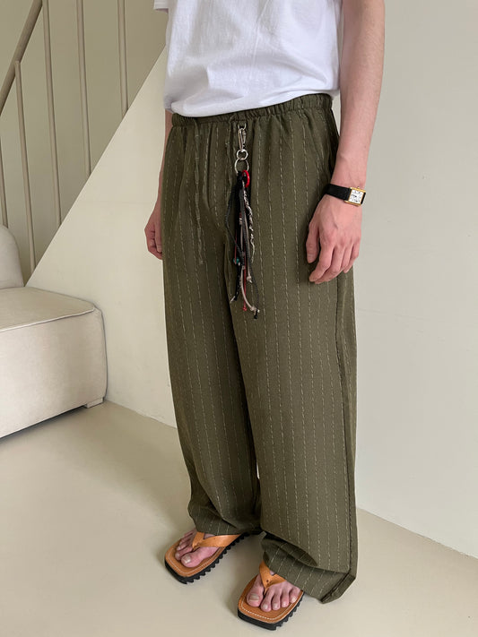 Linen Stripe String Pants