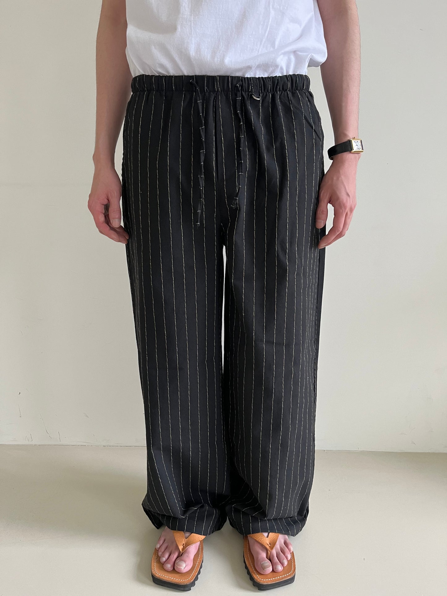 Linen Stripe String Pants