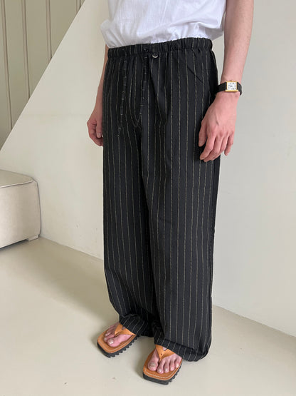 Linen Stripe String Pants