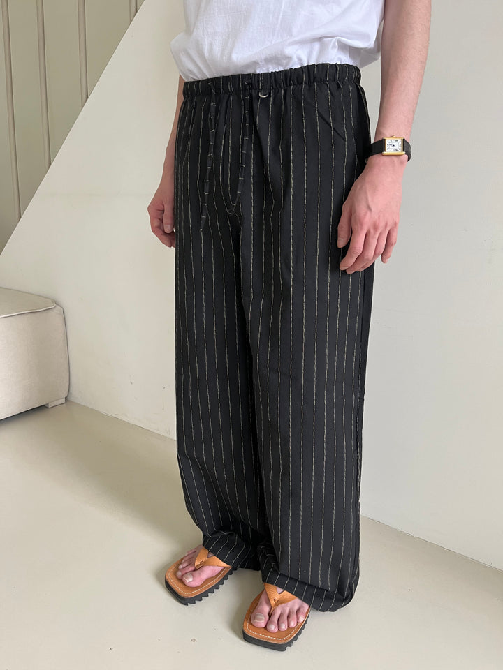 Linen Stripe String Pants