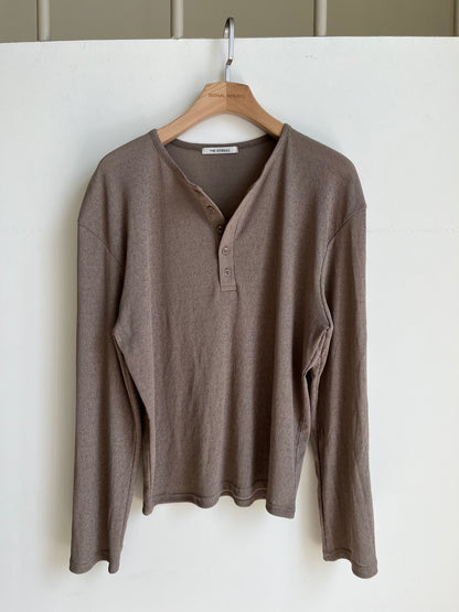 Linen Knit Henley Neck Tee
