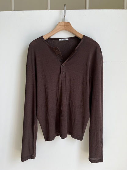 Linen Knit Henley Neck Tee