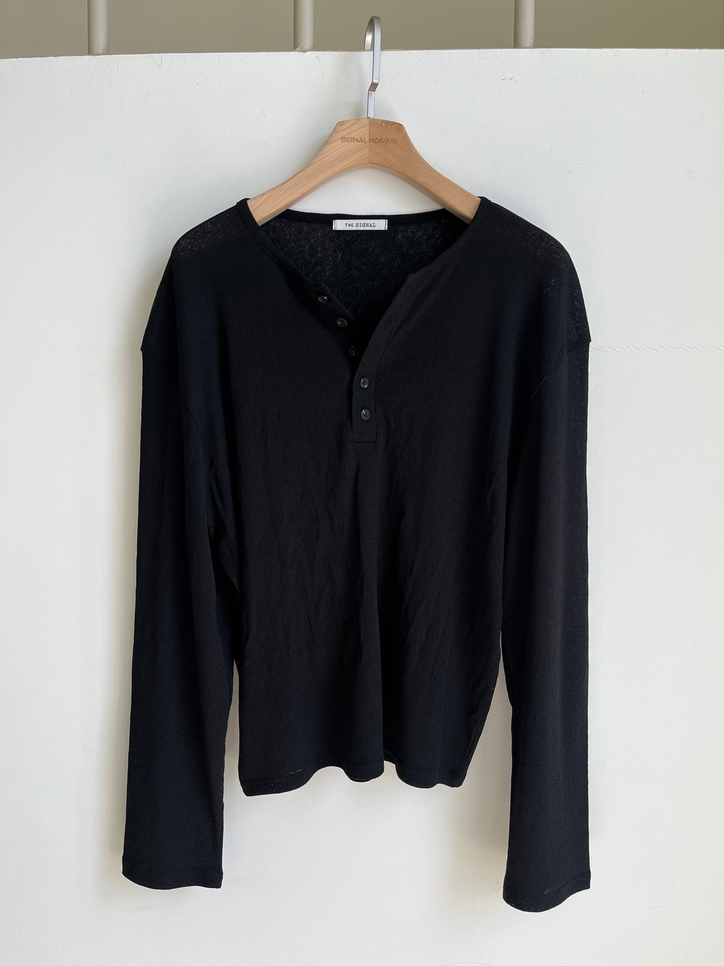 Linen Knit Henley Neck Tee