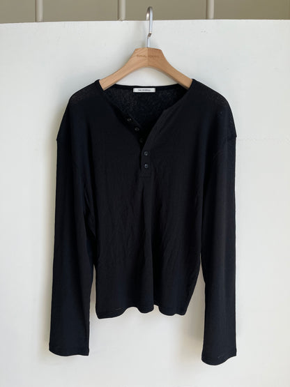 Linen Knit Henley Neck Tee