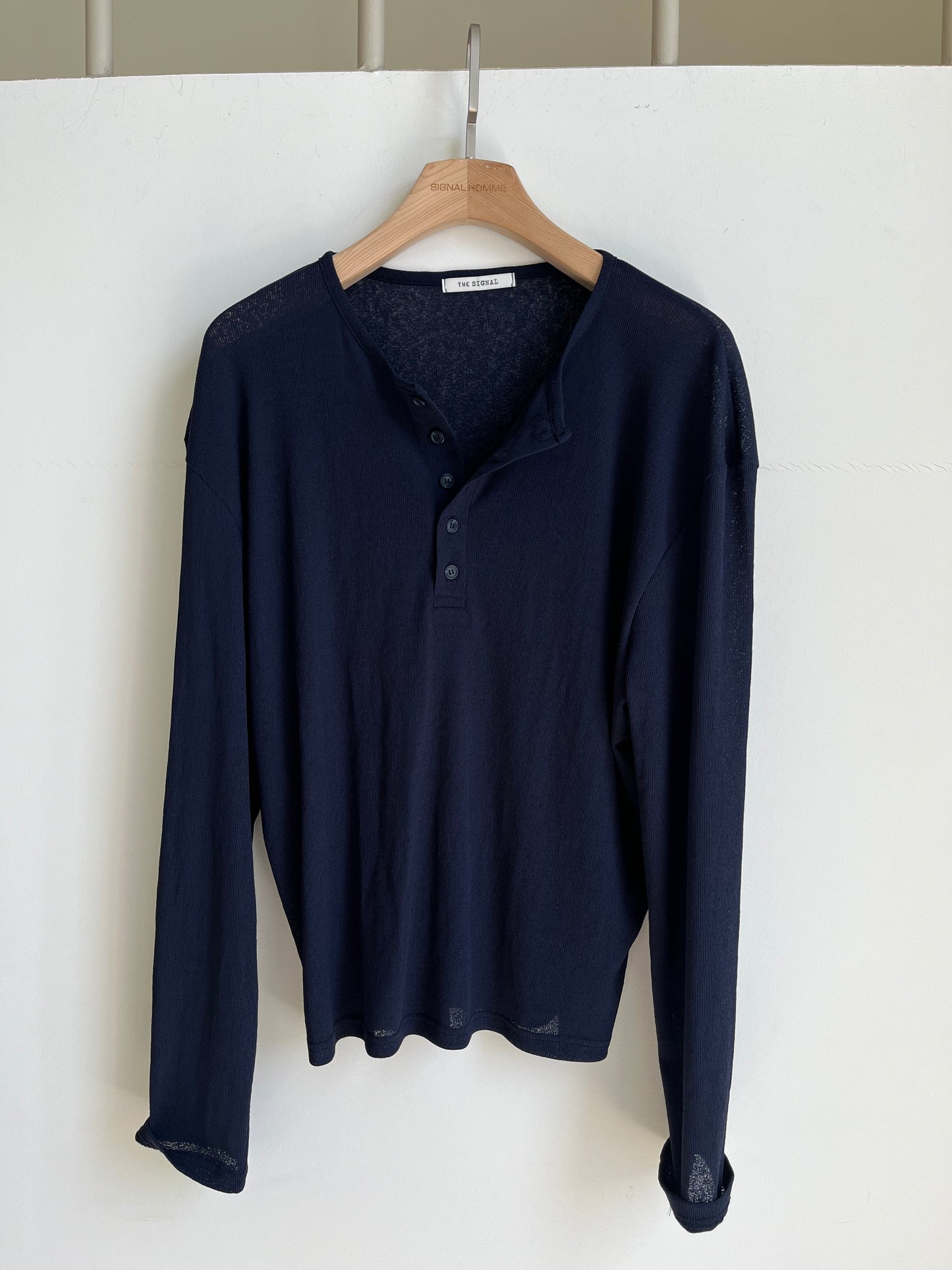 Linen Knit Henley Neck Tee