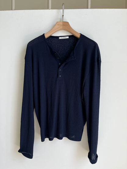 Linen Knit Henley Neck Tee