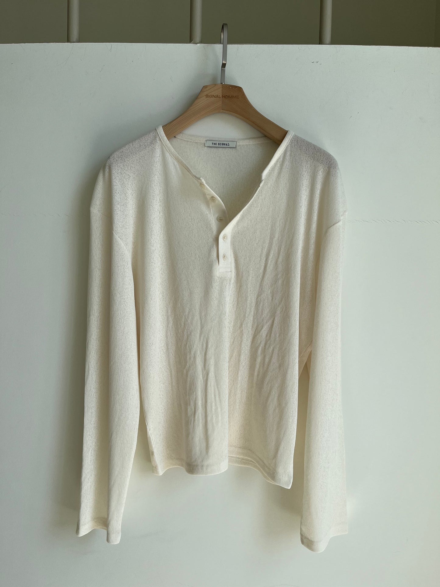 Linen Knit Henley Neck Tee