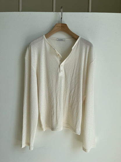 Linen Knit Henley Neck Tee