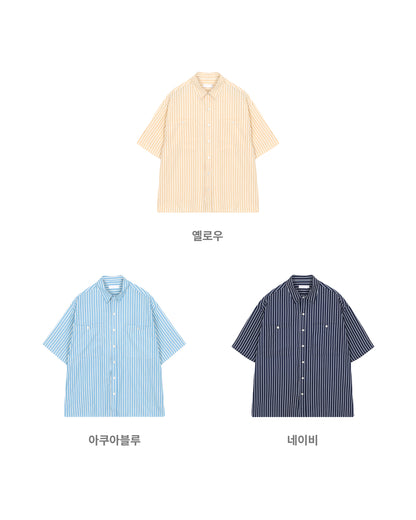 Rest Stripe Box Crop Shirt