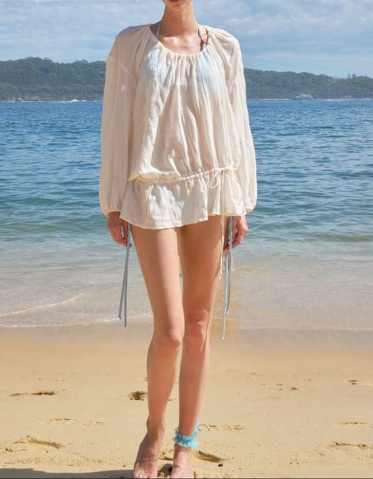 Shirring Half Blouse