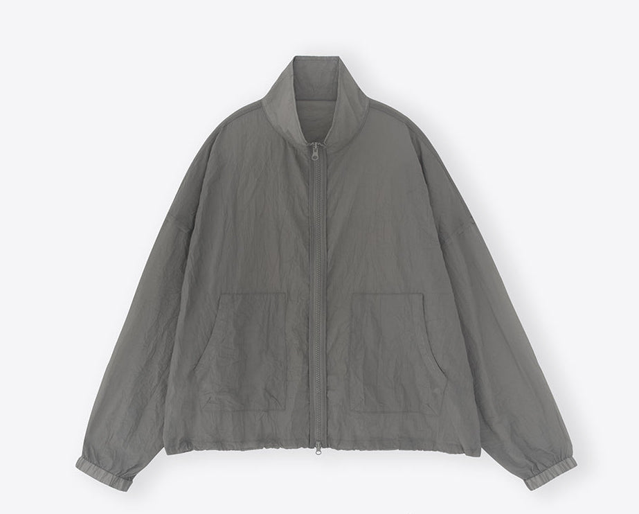 Crease High-Neck Cropped Windbreaker