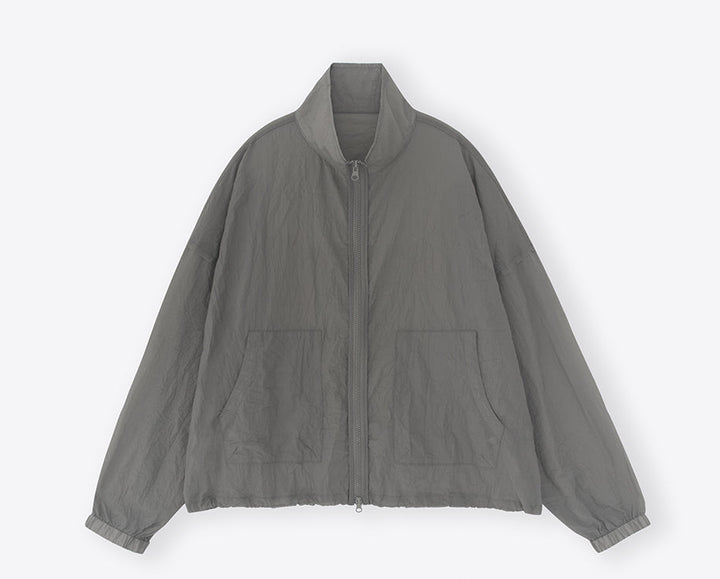 Crease High-Neck Cropped Windbreaker