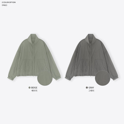 Crease High-Neck Cropped Windbreaker