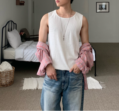 Waffle Sleeveless Tank Top