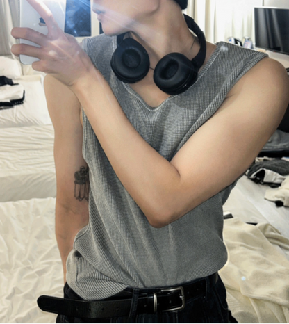 Waffle Sleeveless Tank Top