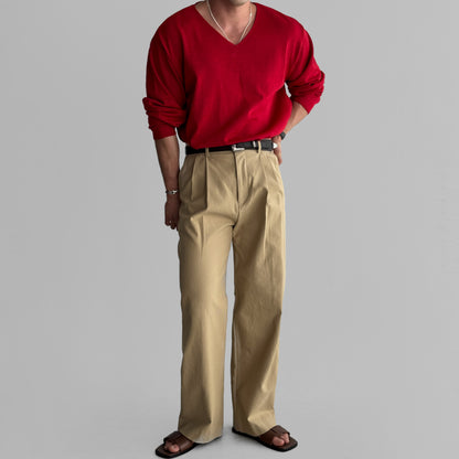 Slick V-Neck Linen Knit