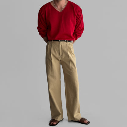 Slick V-Neck Linen Knit