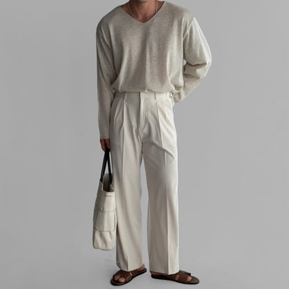 Slick V-Neck Linen Knit