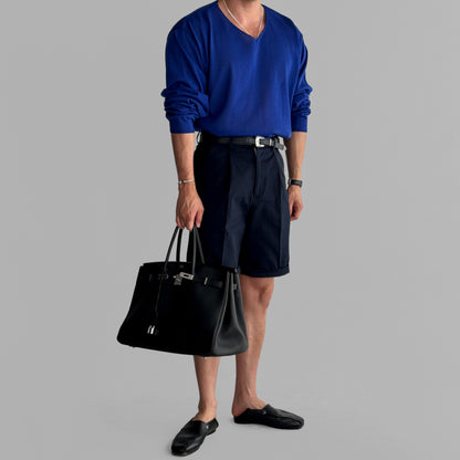 Slick V-Neck Linen Knit