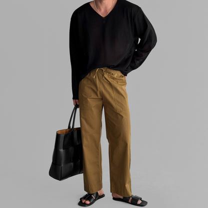 Slick V-Neck Linen Knit