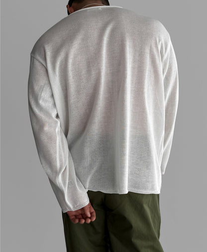 Slick V-Neck Linen Knit