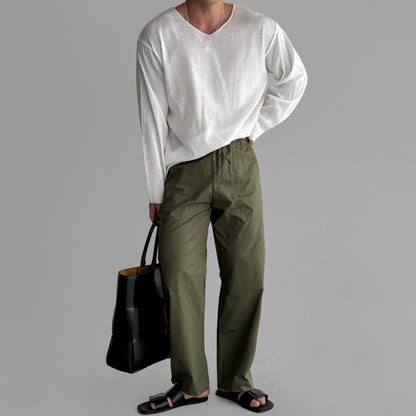 Slick V-Neck Linen Knit