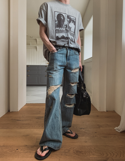 Wims Flare Damage Denim