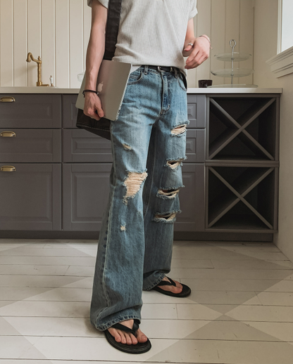 Wims Flare Damage Denim