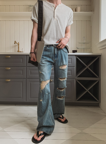 Wims Flare Damage Denim