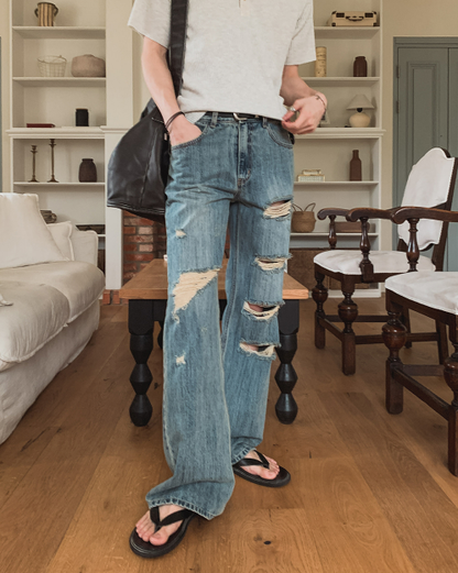 Wims Flare Damage Denim